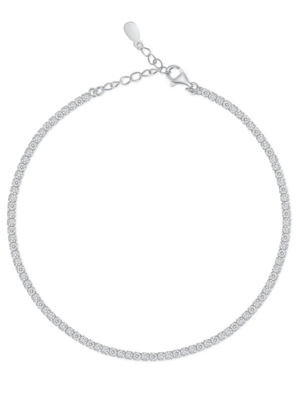 2.5mmSterling Silver Tennis Anklet Bracelet 9” 10” - Picture 2 of 11